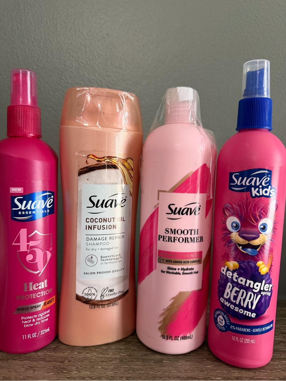Suave Heat Protection & Care Set - Pink Heat Protectant and Smooth Performer